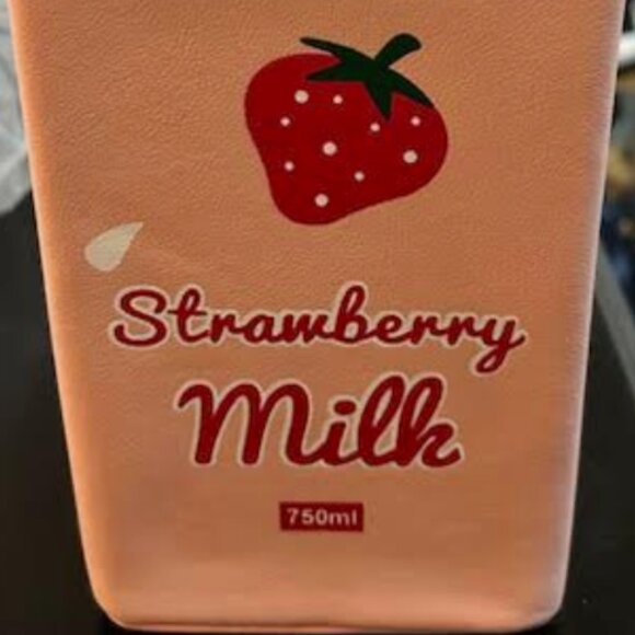 Novelty Strawberry Milk Carton Shoulder Bag - Picture 2 of 5